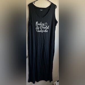 NWOT Avenue Body Black Sleeveless Pajama Dress